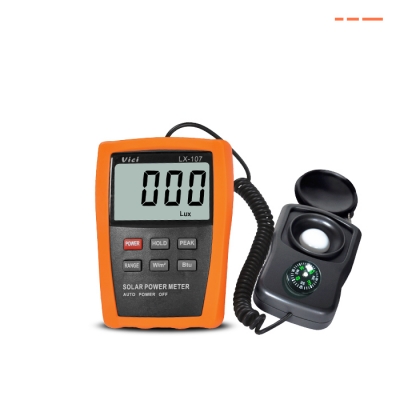 LX-107 Solar Power Meter, W/m² & BTU unit display, Max/Min, Data hold function.