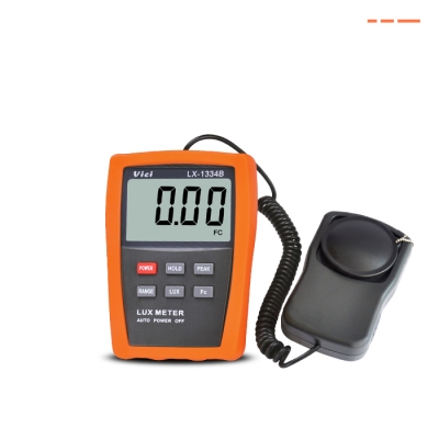 LX-1334B High Precision Digital Illuminometer, Color Temperature 2856K standard calibration, Lux / FC unit display, Data hold, Intelligent Auto Power OFF.