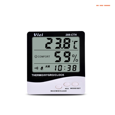 288-CTH Digital Thermo Hygro Meter, Clock/Date function, Max/Min temperature and humidity memory function
