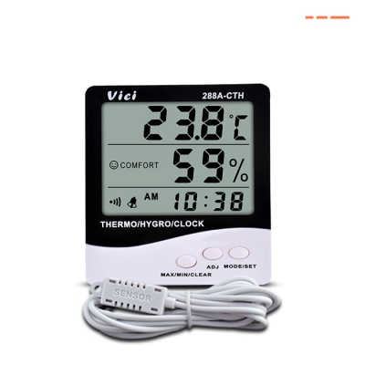 288A-CTH Digital Thermo Hygro Meter, Long distance, Clock/Date functions, Max/Min temperature humidity memory functions.