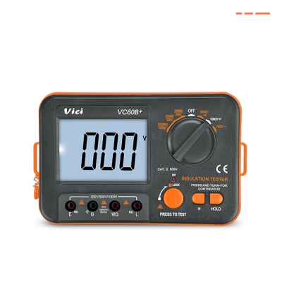 VC60B+ Insulation Resistance Tester, Alarm for High voltage, Audible & Visual Alarm for short circuit, AC voltage, Resistance, Continuity tests.