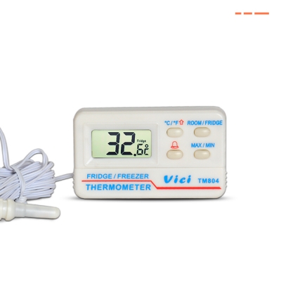 TM804 Digital fridge thermometer, High/Low alarm setting, Max/Min tests, ℉/℃， Adsorption magnet.