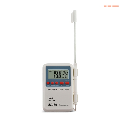 H-9269 检测食品内部温度，宽量程，℃和℉显示，最大值、最小值，数据保持。