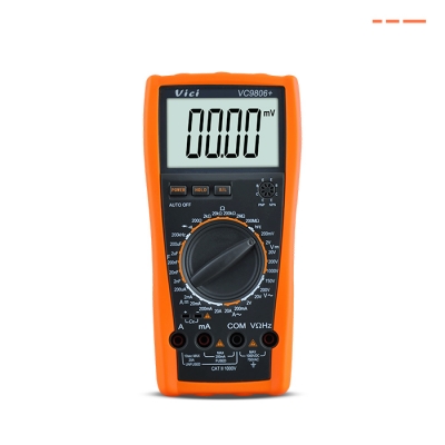 VC9806+ Max 19999 digits high accuracy, Max 200uF capacitance, Max 200M ohm resistance，Frequency tests,  Anti-high pressure ignition design.