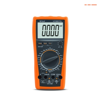 VC9807A+ Max 19999 digits high accuracy, Max 200uF capacitance, Frequency, Conductance tests, Anti-high pressure ignition design.