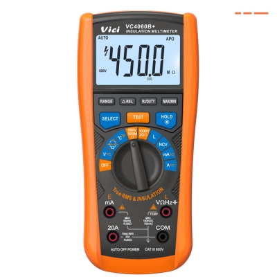 VC4060B+ Insulation Inductance Multimeter, True RMS test, NCV test, Data hold, Backlight, Torch lighting, Max/Min and the difference value between max and min.